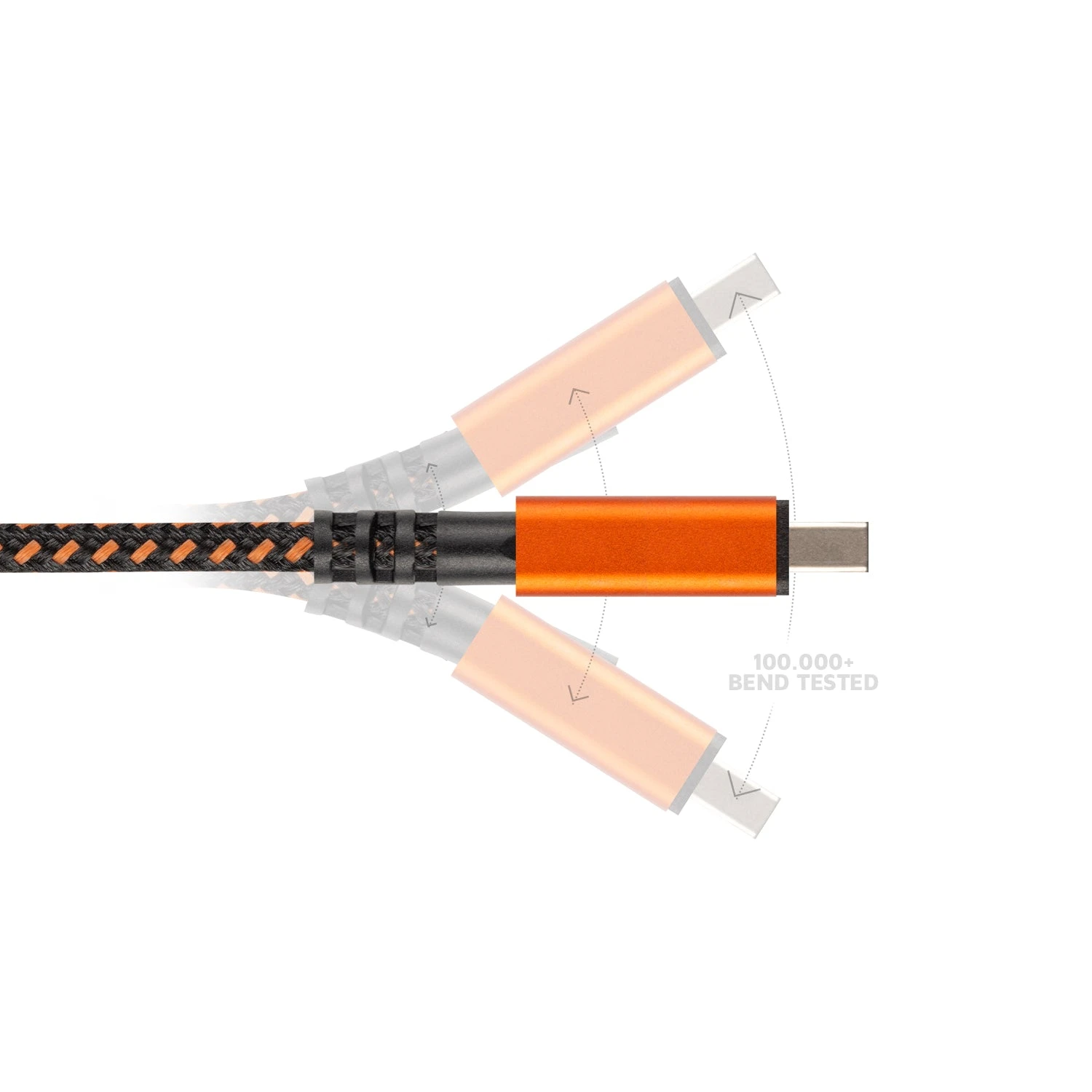 Xtreme USB Auf USB-C Kabel - 1.5 Meter - Schwarz/Orange 5 Xtreme USB Auf USB-C Kabel - 1.5 Meter - Schwarz/Orange – Bild 3