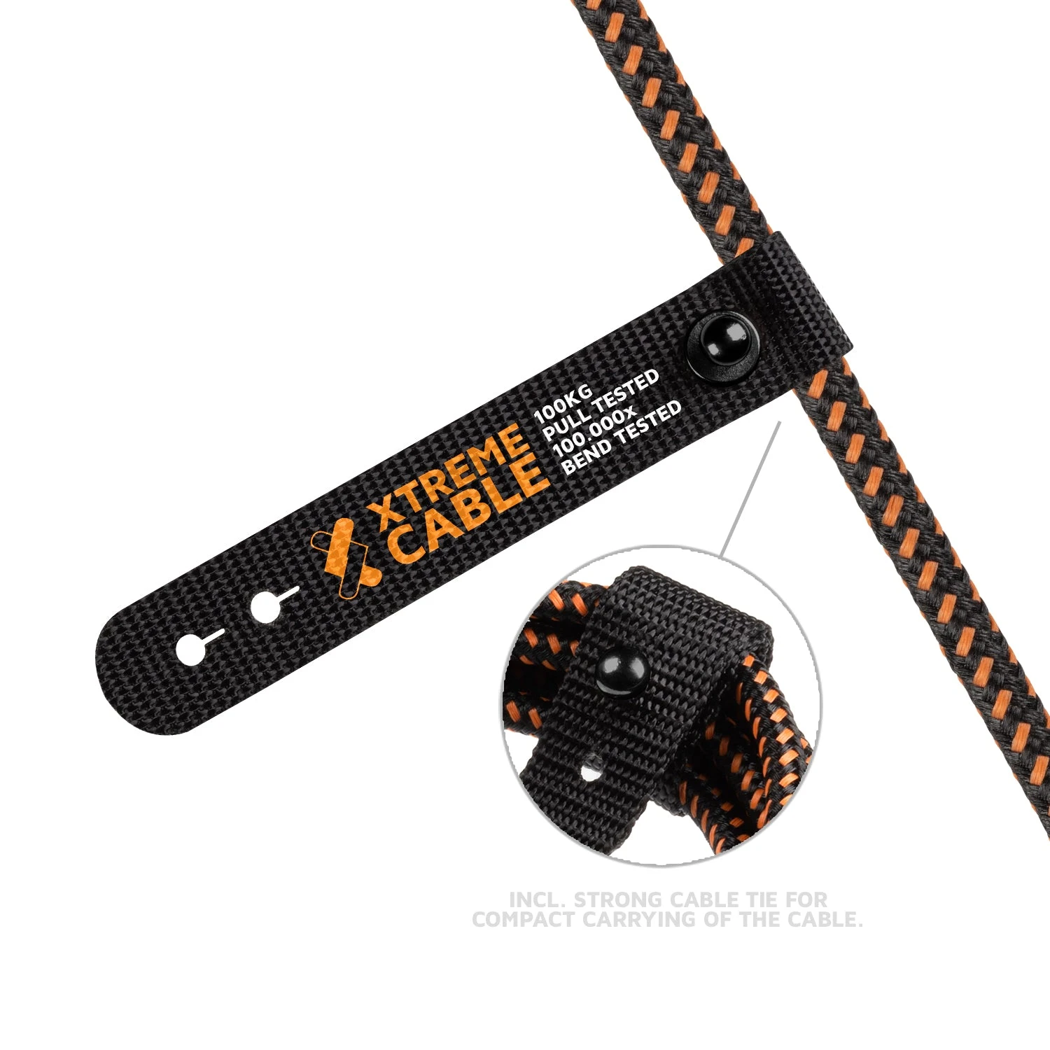 Xtreme USB Auf USB-C Kabel - 1.5 Meter - Schwarz/Orange 7 Xtreme USB Auf USB-C Kabel - 1.5 Meter - Schwarz/Orange – Bild 5