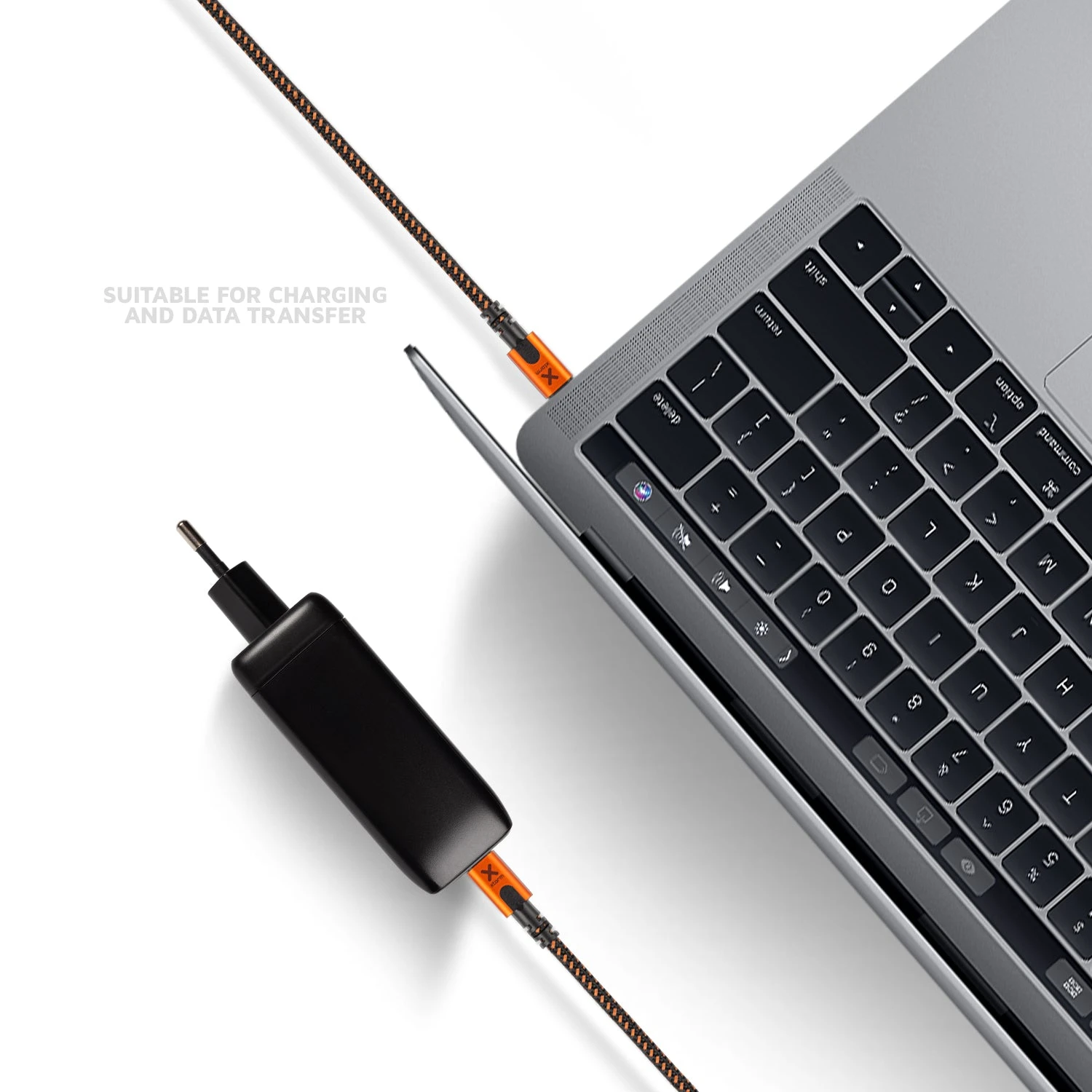 Xtreme USB Auf USB-C Kabel - 1.5 Meter - Schwarz/Orange 8 Xtreme USB Auf USB-C Kabel - 1.5 Meter - Schwarz/Orange – Bild 6
