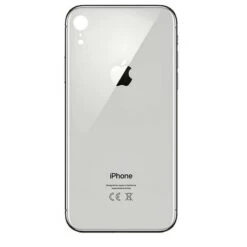 BACK COVER VETRO SCOCCA POSTERIORE CON ADESIVO PER IPHONE XR BIANCO