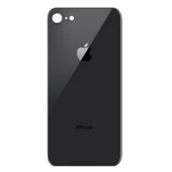 BACK COVER VETRO SCOCCA POSTERIORE PER IPHONE 8 NERO CON ADESIVO