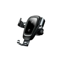 SUPPORTO PORTA CELLULARE PER AUTO BOCCHETTE ARIA UNIVERSALE CON RICARICA WIRELESS NERO